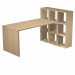 POSTAZIONE HOME-OFFICE L169 x P104 x H104cm. Tavolo 140x69cm - H72,4cm. Casellario 104x29,2cm - H 104cm. Realizzata in melaminico bilaminato antigraffio e antiriflesso (sp. da 16 a 22 mm). L’ampia superficie di lavoro (140 x 69 cm, sp. 22 mm) è sorretta d