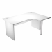 Scrivania Compact Destro fianchi melaminico L160 x P120/80/60 x H73cm con supporto matal. In materiale melaminico classe E1 con finitura antigraffio e antiriflesso.
