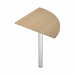 Angolare 90° 80x80cm con gamba di supporto in metallo per scrivanie.