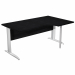Scrivania compact destro sagomata con fianchi metal ad L grigio alluminio. Spessore 22mm. Completi di canalina passacavi e piedini regolabili in altezza e supporto metal. Desktop con bordo anti urto in ABS da 2mm. Dimensioni: 160x60/80/100x72cm.