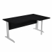 Scrivania compact destro sagomata con fianchi metal ad L verniciati effetto cromato. Spessore 22mm. Completi di canalina passacavi e piedini regolabili in altezza e supporto metal. Desktop con bordo anti urto in ABS da 2mm. Dimensioni: 160x60/80/100x72cm.