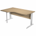 Scrivania compact sinistro sagomata con fianchi grigio alluminio. Spessore 22mm. Completi di canalina passacavi e piedini regolabili in altezza e supporto metal. Desktop con bordo anti urto in ABS da 2mm. Dimensioni: 160x60/80/100x72cm.