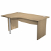 Scrivania Compact SINISTRO fianchi pannello L160 x P120/80/60 x H73cm. In materiale melaminico classe E1 con finitura antigraffio e antiriflesso. Piani spessore 25mm completo di due anelli passacavi e bordo antiurto in ABS 2mm, piedini regolabili in altez