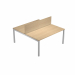 Pannello divisorio opzionale in rovere per scrivanie multiple Agorà. Dimensioni: L160 x H32cm