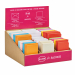 Espositore da 15 posti con 750 buste+750 biglietti colorati e bianchi in 2 formati: 9x14cm e 7,5x11,2cm.