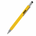 Penna a sfera con 9 funzioni: scrittura, touch screen, 3 scale graduate, righello, cacciavite a stella, cacciavite a taglio, livella . Assortimento in 3 colori nero, argento e giallo. Confezionata in elegante astuccio coordinato.