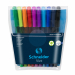 Penna a sfera con inchiostro Gelco, tecnologia brevettata da Schneider, che consente la scorrevolezza di una penna gel ma senza macchiare e senza rinunciare alla durevolezza. Fusto trasparente. Cappuccio dello stesso colore del fusto, munito di piccolo cl