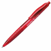 Penna a sfera con meccanismo a scatto con impugnatura gommata antiscivolo. Materiale traslucido dai colori vivaci. Inchiostro indelebile a norma ISO 12752-2 (tranne rosso). Refill sostituibile. 
Punta M. Colore: rosso.