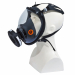 Maschera respiratoria completa, in silicone. Sistema di chiusura a cinghie. Visiera in policarbonato a campo di visione extralarge (210°). Semi-maschera interna in silicone per ridurre l'appannamento e aumentare il comfort (3 valvole inspiratorie, 1 valvo