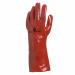 Guanto in PVC su supporto in cotone interlock. Lunghezza: 35cm. Spessore: 0,9mm. Spalmatura 100% PVC temprato e vulcanizzato. Buona resistenza all'abrasione. Guanti di protezione, impermeabili all’acqua e all’aria. Idonei alla protezione contro prodotti c