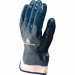 Guanti completamente rivestiti in nitrile su supporto jersey cotone. Manichetta tela de 6 cm. Grande comfort del supporto tessile. Adatti a lavori impegnativi. Eccellente resistenza all'abrasione. Eccellente resistenza ad oli e grassi. Forma anatomica. Se