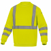 Felpa sportiva con polsini e parte bassa della felpa con bordo a coste. Bande a bretella colore argento. Colore giallo fluo. Categoria DPI: 2. Certificazione CE. Conformità alle norme EN ISO 13688:2013 e EN ISO 20471:2013 /A1:2016.