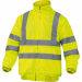 Giubbotto alta visibilità Oxford spalmato PU. Fodera pile poliestere. Maniche staccabili. Cuciture impermeabili. Cappuccio fisso. Collo foderato pile. Polsini e parte bassa bordo a coste. Categoria DPI: 2. Certificazione CE. Conformità alle norme EN ISO 1
