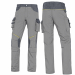 Gamma abbigliamento da lavoro 65% poliestere 35% cotone. Pantalone 9 tasche (di cui 1 portametro) e lati vita elasticizzati. Ginocchia e fondo schiena rinforzati. Categoria DPI: 2. Certificazione CE. Conformità alle norme EN ISO 13688:2013 e EN14404:2004+