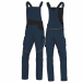 Gamma abbigliamento da lavoro 65% poliestere 35% cotone. Salopette con bretelle elasticizzate regolabili. 10 tasche di cui 1 tasca portametro. Ginocchia e fondo schiena rinforzati. Categoria DPI: 2. Certificazione CE. Conformità alle norme EN ISO 13688:20