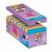 Pratica confezione richiudibile, contenente 16 blocchetti di foglietti Post-it®  Super Sticky Z-notes certificate PEFC colori assortiti ( giallo oro, blu mediterraneo, fucsia, verde asparago).
Blocchetti da 90 fogli. Formato 76x76mm. Colori assortiti.