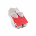 Dispenser ricaricabile da tavolo Gatto di colore bianco +1 ricarica di foglietti Post-it Z-notes Super Sticky, 90 fogli rosso rubino. Formato 76x76mm.
