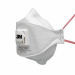 Il respiratore per lavori di isolamento e su legno 3M™ Aura™ 9332+ è la mascherina facciale filtrante a valvola con design a 3 lembi Aura™, ponte nasale regolabile, lembo nasale scolpito, stringitesta rossi con codifica colore e valvola 3M™ Cool Flow™ per