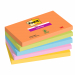 Foglietti Post-it® Super Sticky Boost: arancio acceso, verde lime, blu paradiso, rosa tropicale, giallo sole
