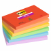Foglietti Post-it® Super Sticky Playful: rosso candy, arancio acceso, giallo sole, verde trifoglio, blu paradiso, violetto.