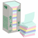 Ricariche di foglietti Post-it  Z-Notes Green in carta riciclata al 100% certificata Der Blaue Engel nei colori assortiti pastello. La ricarica va utilizzata con uno dei tanti dispenser per foglietti Post-it Z-Notes. Blocchetto da 100 fogli. Formato 76x76