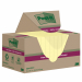 Foglietti Post-it®SuperSticky Green in carta riciclata al 100%. Doppia forza adesiva rispetto al trazizionale. Confezione in carta riciclata. Blocchetti da 70 fogli giallo Canary.