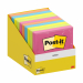 Mini espositore da 10 blocchetti da 100 foglietti confezionati con film individuale, formato 76x76mm, colori assortiti.