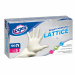 100 guanti in lattice naturale monouso, di taglia media, intercambiabili mano dx/sx, leggermente talcati. Alta elasticità ed aderenza, eccezionale sensibilità al tatto. DPI categoria I. Certificazione CE. Conformità al regolamento (CE) n. 1935/2004.