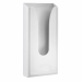 Dispenser murale bianco per sacchetti igienici. Dimensioni 29,5x5,5x13,5cm, capacità 60 sacchetti.