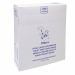 Carta copri WC bianca in fogli. Composizione 50% cellulosa vergine e 50 % fibre riciclate. Forma del copri WC: rettangolare con fustellatura centrale ricalcante la sagoma del sedile. Dimensioni del copri WC: 42x37,5cm. Adatta per dispenser cod. 61096.