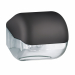 Dispenser Soft Touch adatto per carta igienica in rotolo o interfogliata (200 fogli). Dimensioni: 15x14,8x14cm, di colore nero.
Fornito con due sistemi di fissaggio: 2 tasselli fischer, per un solido fissaggio a parete; striscia biadesivo mm. 38 x 100, pe