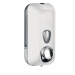 Dispenser a riempimento per sapone liquido, con erogazione a pulsante. Superficie colorata soft touch. CapacitÓ 0,55lt. Dimensioni 10,2x9,0x21,6cm.