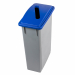 Contenitori per raccolta differenziata in polipropilene. Robusto secchio da 90 litri con coperchio in polipropilene colore blu con feritoia per la raccolta della carta. Design compatto per un facile collocamento in spazi ridotti. Dimensioni: L29,5 x P52 x