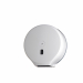 Distributore carta igienica in rotoli Maxijumbo e in ABS bianco. 
Dimensioni: L34,7xP13,7xH35,5cm. 
Capacità max rotolo Ø30cm. 
Pulizia periodica da effettuare con un panno morbido e non abrasivo, imbevuto d’acqua. 
Detergenti che contengono solventi 