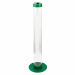 Tubo in policarbonato trasparente con coperchio e base in metallo. Dotato di disco assorbente sul fondo. Dimensioni: 27x100cm - capacità 10Lt. Si consiglia di pulire le componenti in metallo con un panno morbido, imbevuto d’acqua o con un prodotto specifi