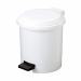 In PPL ad alta densità. Secchio interno con maniglia in metallo. Sistema di apertura in metallo e azionato a pedale. Idoneo per le aree in cui è necessario attenersi alle procedure haccp. Colore bianco. Dimensione: ° 23 x h 27cm -6lt. Pulizia periodica da