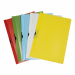 Cartellina con molla in acciaio realizzata in PVC. Copertina trasparente, dorso e fondo colorato. Dorso 7mm. Formato 22x31cm