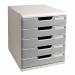 Modulo a 5 cassetti da 5,4cm formato L 28,8x H 32x P 35cm. Sistema di archiviazione elegante e funzionale per l'archiviazione dei documenti formato a4+. I vari moduli a4 e a3 sono sovrapponibili ad incastro. Ogni modulo puo' variare come numero e altezza 
