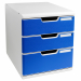 Modulo a 3 cassetti (2 da 8,2cm + 1 da 11cm) formato L 28,8x H 32x P 35cm. Sistema di archiviazione elegante e funzionale per l'archiviazione dei documenti formato a4+(24x33mm). I vari moduli a4 e a3 sono sovrapponibili ad incastro. Ogni modulo puo' varia