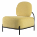 Poltrona dal design classico e senza tempo! Struttura in pannelli di compensato e tubolari in metallo nero. Sedile imbottito e rivestito in poliestere. Ideale per una zona conversazione elegante e confortevole. 
• Dimensioni: L66,5 x P71 x H77cm
• Altezza