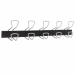Appendiabiti in metallo e ABS dotato di supporti doppi. Dimensioni: L76cm x P7,5cm x H 16,5cm . Ideale per sale d'aspetto, corridoi, uffici ecc.