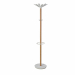 Appendiabiti elegante in legno chiaro e ABS con base appesantita raccogli gocce. Dotato di 6 supporti abito in ABS + 4 mini supporti per gli accessori e portaombrelli. Dimensioni: base Ø35 - altezza 175cm. Tubo : Ø 38mm.