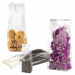 Buste trasparenti in cellophan crystal per alimenti con soffietto o con fondo quadro.
Dimensioni: 8x24+4cm.