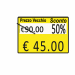 Rotolo da 600 etichette rettangolari 26x19mm removibile giallo con dicitura 