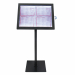 Espositore in acciaio inox verniciato colore nero. Dotato di base e bacheca display con vetro di sicurezza, posizionabile sia in orizzontale che verticale. Resistente agli agenti atmosferici, chiusura con serratura. Illuminata internamente da luci a LED b