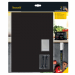 Set formato da 5 targhette nere scrivibili e cancellabili. Ideali come segnaprezzo o messaggi flash in bar, alimentari  ecc. Fornito con 1 pennarello a gesso liquido bianco, 4 supporti a spina (cod. 77154) e 2 supporti trasparenti (cod. 77153).
