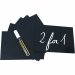 Set formato da 10 targhette nere scrivibili e cancellabili. Ideali come segnaprezzo o messaggi flash in bar, alimentari  ecc. Fornito con 1 pennarello a gesso liquido bianco, 4 supporti a spina (cod. 77154) e 2 supporti trasparenti (cod. 77153).