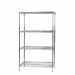 Kit scaffali in acciaio cromato con tubolari Ø 2,54cm e piedini regolabili Profondità scaffali 60cm adatti per archivi e magazzini. 4 ripiani dimensioni totali: 60x90cm H160cm. Portata 100kg.