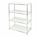 LIBRERIA IN ACCIAIO CROMATO CON 4 RIPIANI IN ACCIAIO BIANCO DALLA FORTE FINITURA ANTIGRAFFIO. COMPLETE DI PIEDINI REGOLABILI. ISTALLAZIONE SEMPLICE E VELOCE! DIMENSIONE 80X40CM - H120CM
