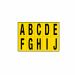 Etichette adesive. Formato foglio: 280x200mm. Formato etichetta: 56x99mm. Altezza carattere: 83mm. Colore: scritta nera su foglio giallo.
